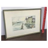 1959 Pretty watercolor painting, signed