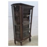 Oak curved glass china cabinet 36"18"64"