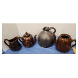Pitcher, 2 coffee pots, jug all damaged