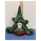 Vintage Santa in tree candleholder-double-sided