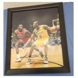 Michael Jordan and Kobe Bryant signed 8x10 framed