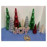 Christmas tree lot w/3 pair red valances & 3 pair