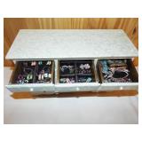 Jewelry box full of nice costume jewelry. Box is