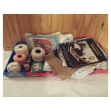 Lot of tapestry, needlepoint, craft items.