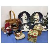Christmas w/4 Mary Beth, Baxter snowman plates &