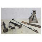 Concrete stakes, Jack stand, etc