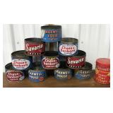 Box of old tins- Maxwell House, Chase & Sanborn,