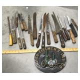 United Fireman Ins. Co. Sign & old knives in a