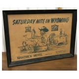 Framed advertising- Maverick Motel