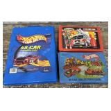 Hot Wheels and Match Box cases with car contents