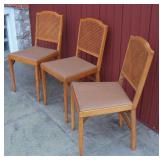 3 Vintage 1960 Leg-O-Matic Wooden Folding Chairs