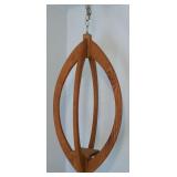 Mid Century Tear Drop Wood Pendant Hanging Shelf