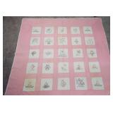 Antique applique/stitched  basket design quilt.