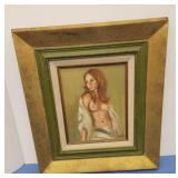 Signed oil on canvas risquï¿½ woman