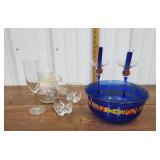 Arcoroc France Cobalt Blue Glass 9" Bowl &