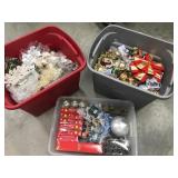 3 plastic totes full o f Christmas ornaments