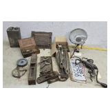 Stove clean out door, shoe lasp, grinder, etc