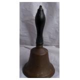 Antique Brass Hand Bell 8 1/2" tall 4 1/4" wide