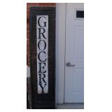 Hand Painted on Board GROCERY Sign Mounted on