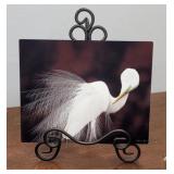 Beautiful bird art on aluminum with easel