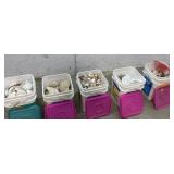 5 Buckets full of a variety of Seashells
