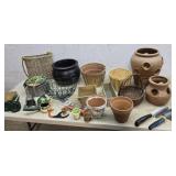 Gardening flower pots, shovels, edging