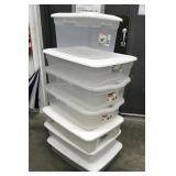 7 Plastic Totes W/ Lids
