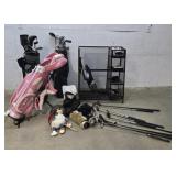 His and hers golf sets with rack