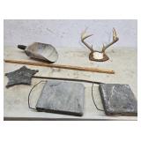 Soap some, rack, yard stick, scoop