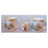 Vintage Royal Doulton Bunnykins 2 Mugs & Egg Cup