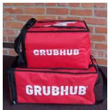 Lot of 2 GRUBHUB Red Large Insulated Food / Pizza