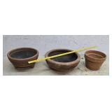 3 Terracotta Pots