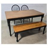 Table, 2 chairs, bench 58"36"30"