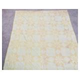 Antique yellow flower design quilt. 70
