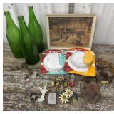 Green soda bottles, Smoke detectors new in