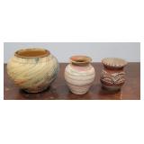 3 Southwest pots - Fort Ticonderoga, Mexico, and