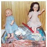 Antique and vintage dolls and doll clothes. Some
