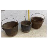 3 Cast Iron Kettles