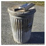Heavy galvanized trash can with scoop 26"t