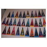 Lot of 31 NFL Football Teams Felt Mini Pennants