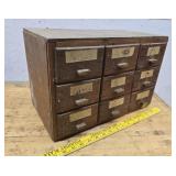 9 Drawer Parts Cabinet 17"10"11"