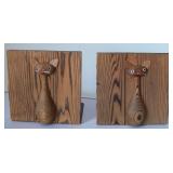 Mid Century Modern WITCO Wooden Cat 3D Bookends