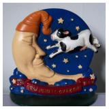 Vintage Cast Iron Cow Jumped Over The Moon