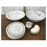 2 Wash Basin Bowls, Divided Plates, Small