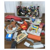 Tote of Mighty mites. Accessories, cars,