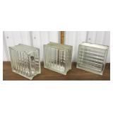 3 vintage glass Blocks *not  All Perfect