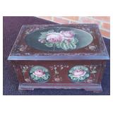 Vintage Floral Decorated Storage Chest 19 1/2"
