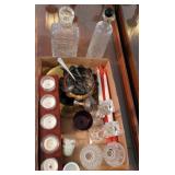 Box misc. From the buffet - candle holders,