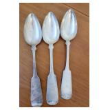 3 S.L. Vosburgh coin silver serving spoons