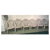 Set of 6 stacking patio chairs
